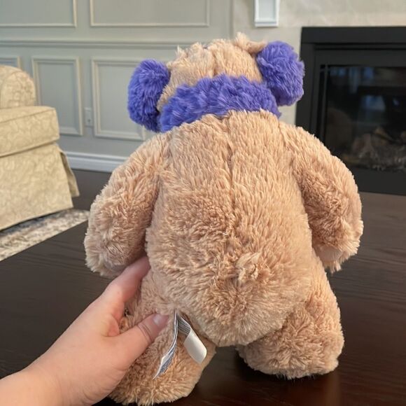 BEVERLY HILLS TEDDY BEAR COMPANY 12" Beige/Purple Plush Stuffed BEAR #13000 - Picture 3 of 7